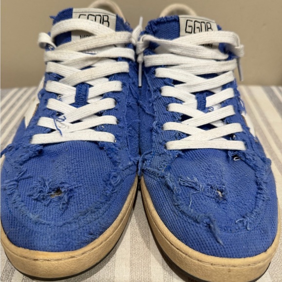 Golden Goose Distressed Blue and White Sneakers - Picture 8 of 9